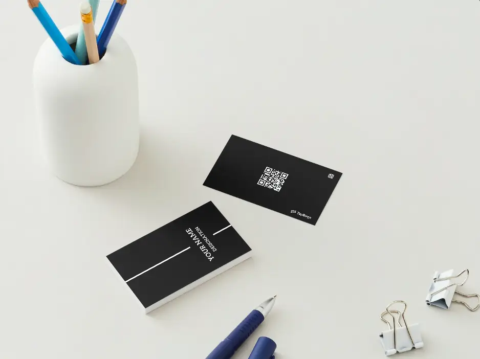 Black-background with white strip design4 Best NFC Card Maker in Delhi