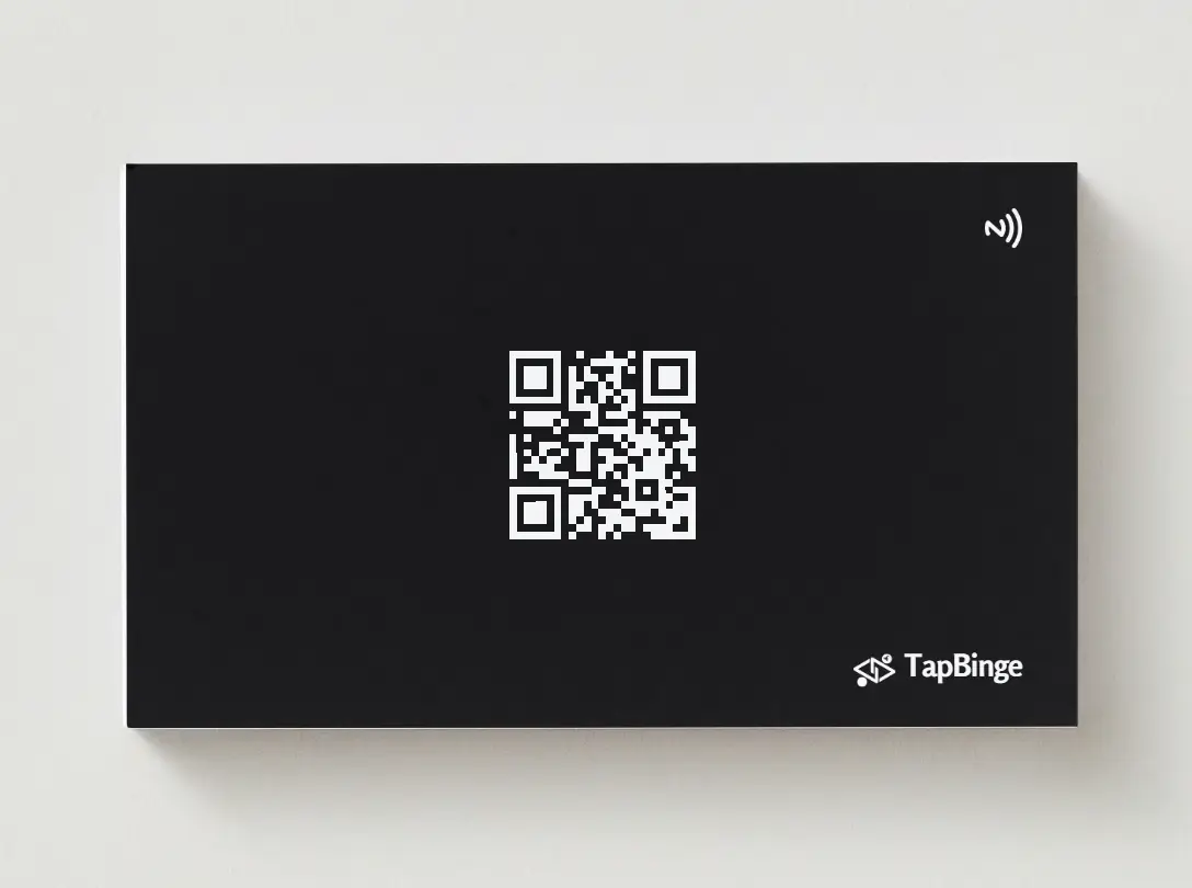 TapBinge Business Card Black & White NFC Visiting Card