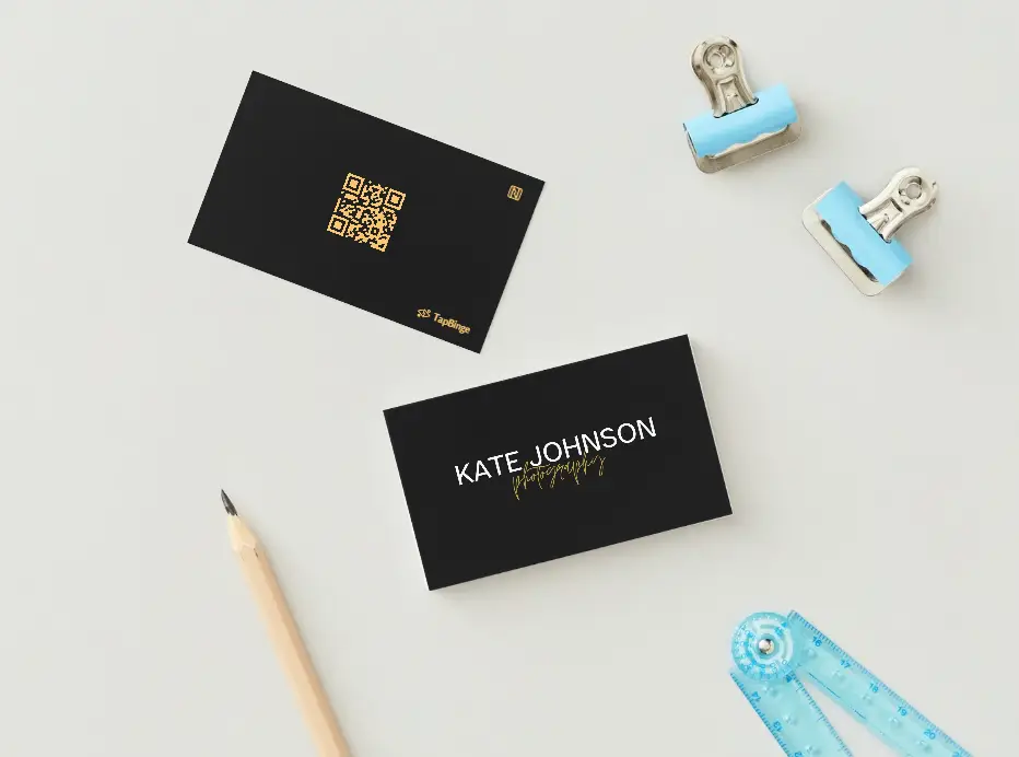 KATE JOHNSON BLACK BUSINESS VISITING CARD NFC Business Card